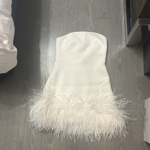Safiyaa Rowan white feather dress detailing size 4 - Picture 16 of 16